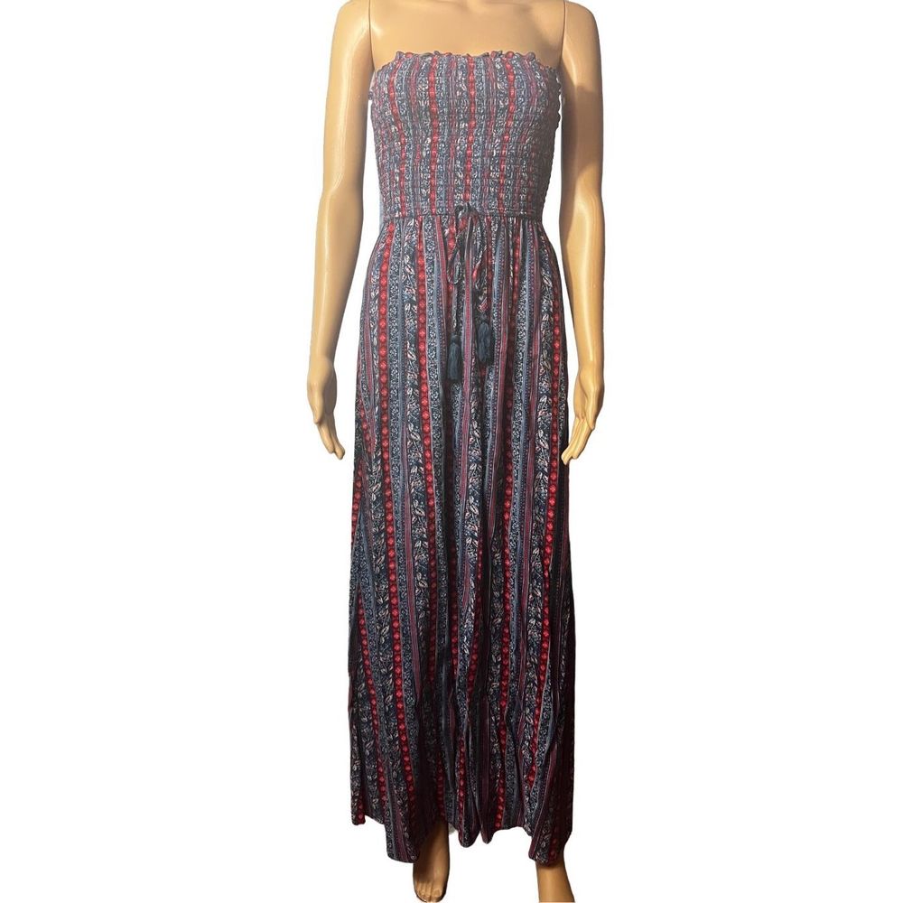 BAND OF GYPSIES Bohemian Smocked Peasant Maxi Dress